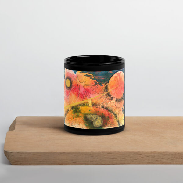 "Approach Vector" Black Glossy Mug
