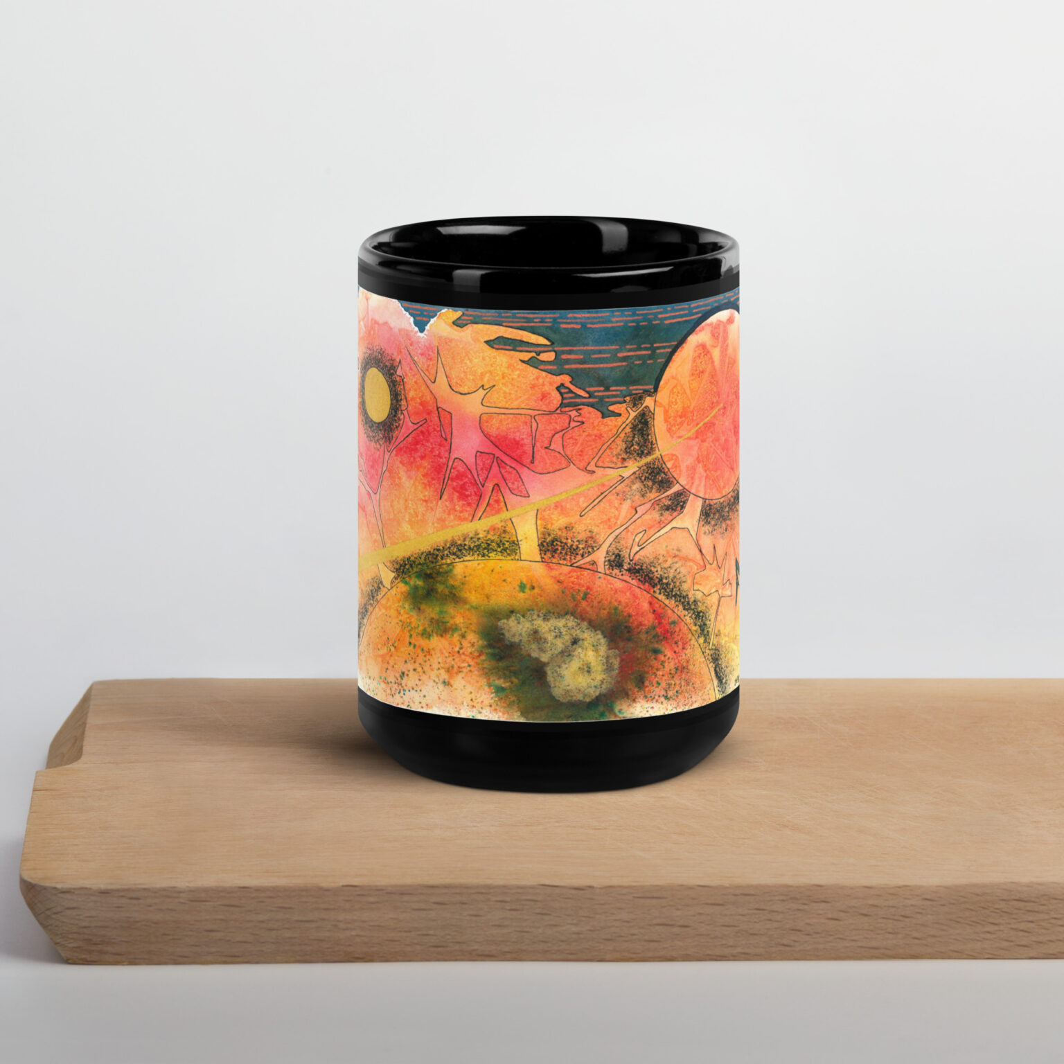 "Approach Vector" Black Glossy Mug - Image 4