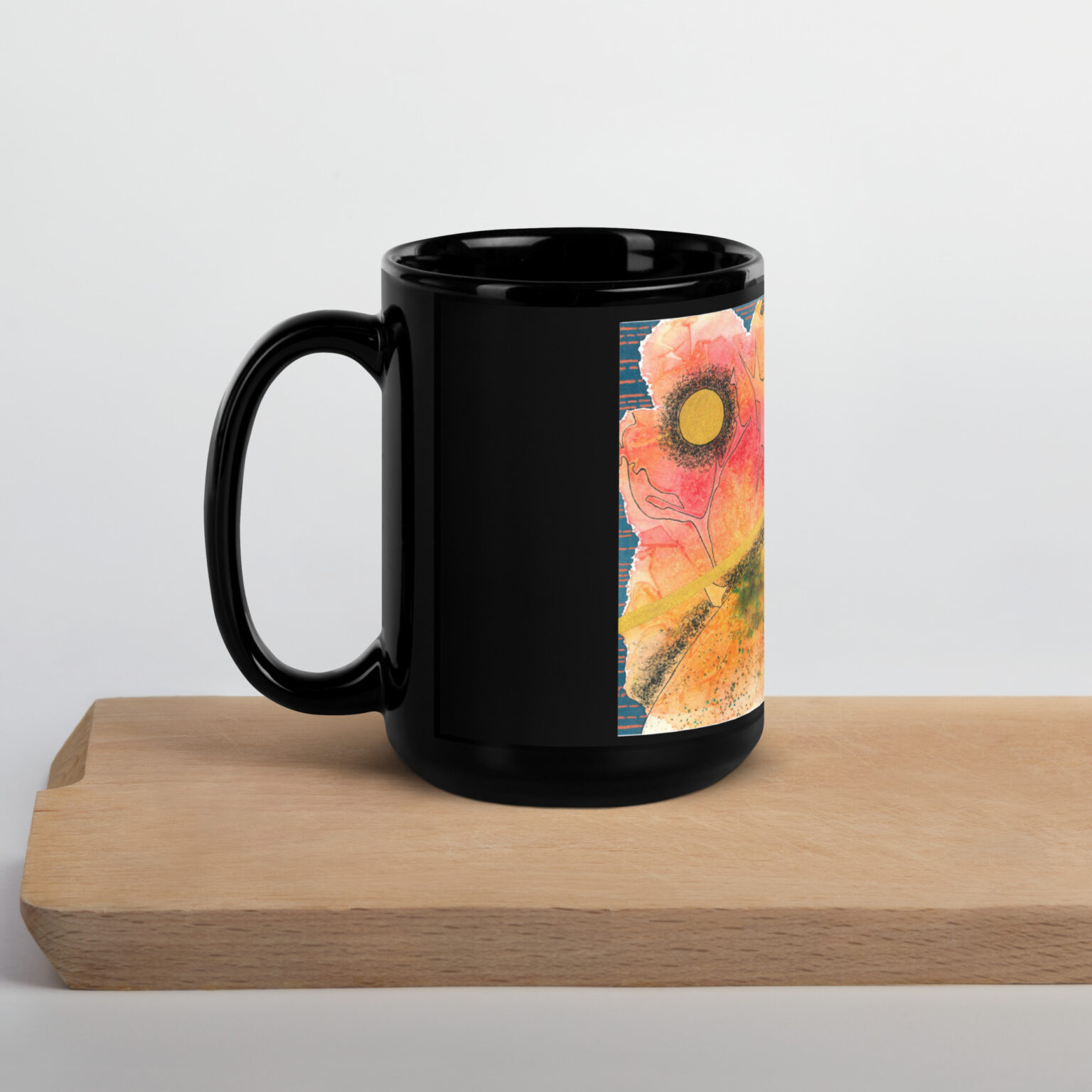"Approach Vector" Black Glossy Mug - Image 5