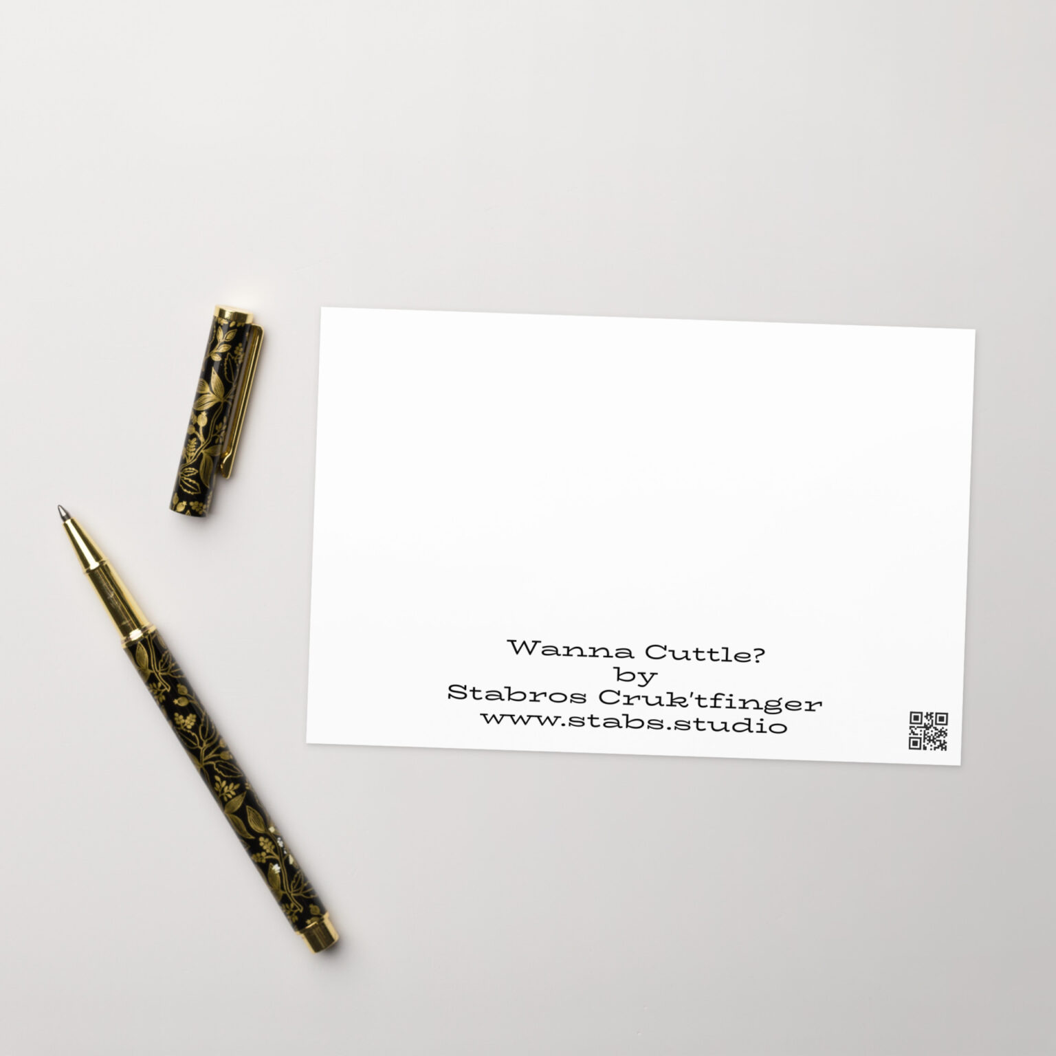 "Wanna Cuttle?" greeting card (blank) - Image 3