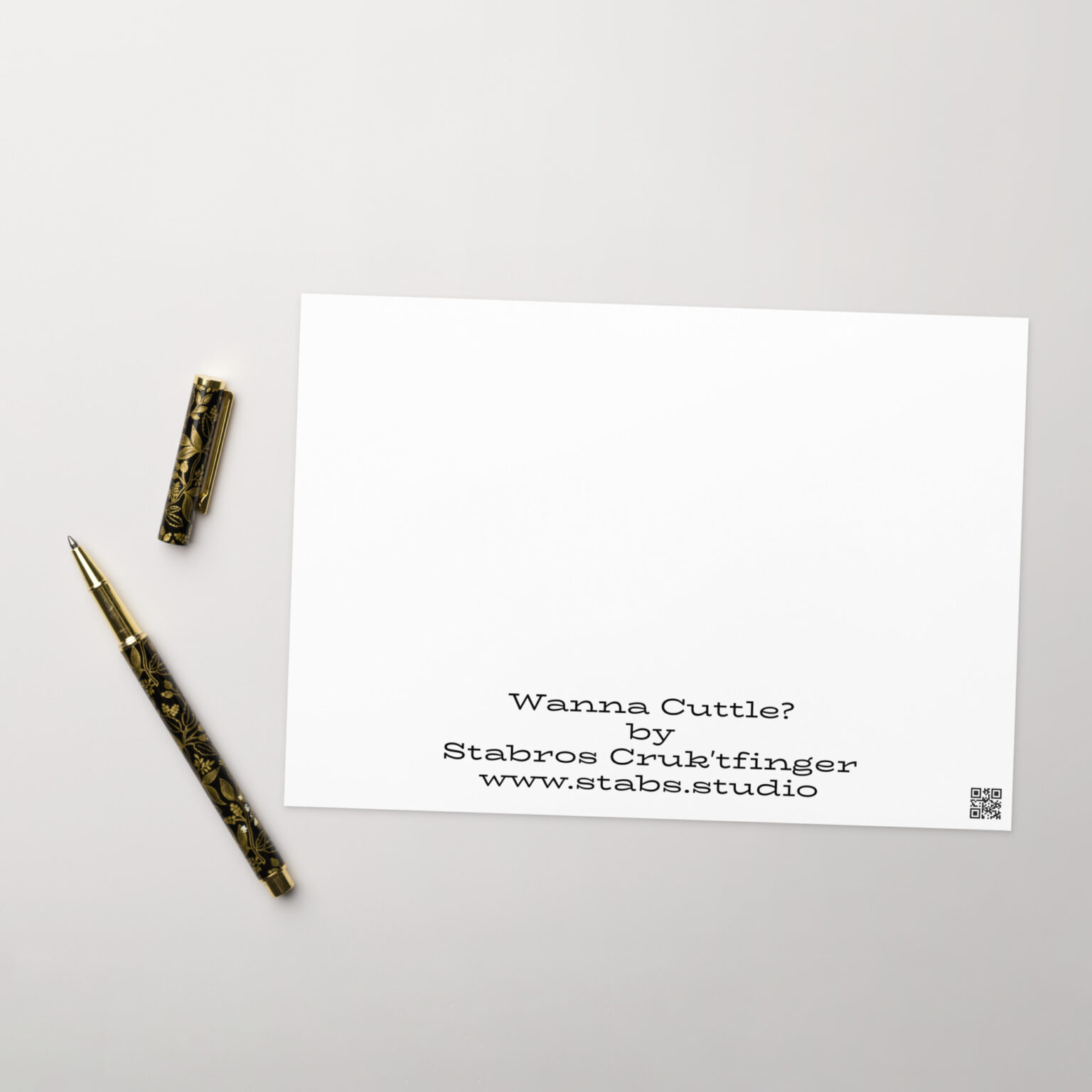 "Wanna Cuttle?" greeting card (blank) - Image 4
