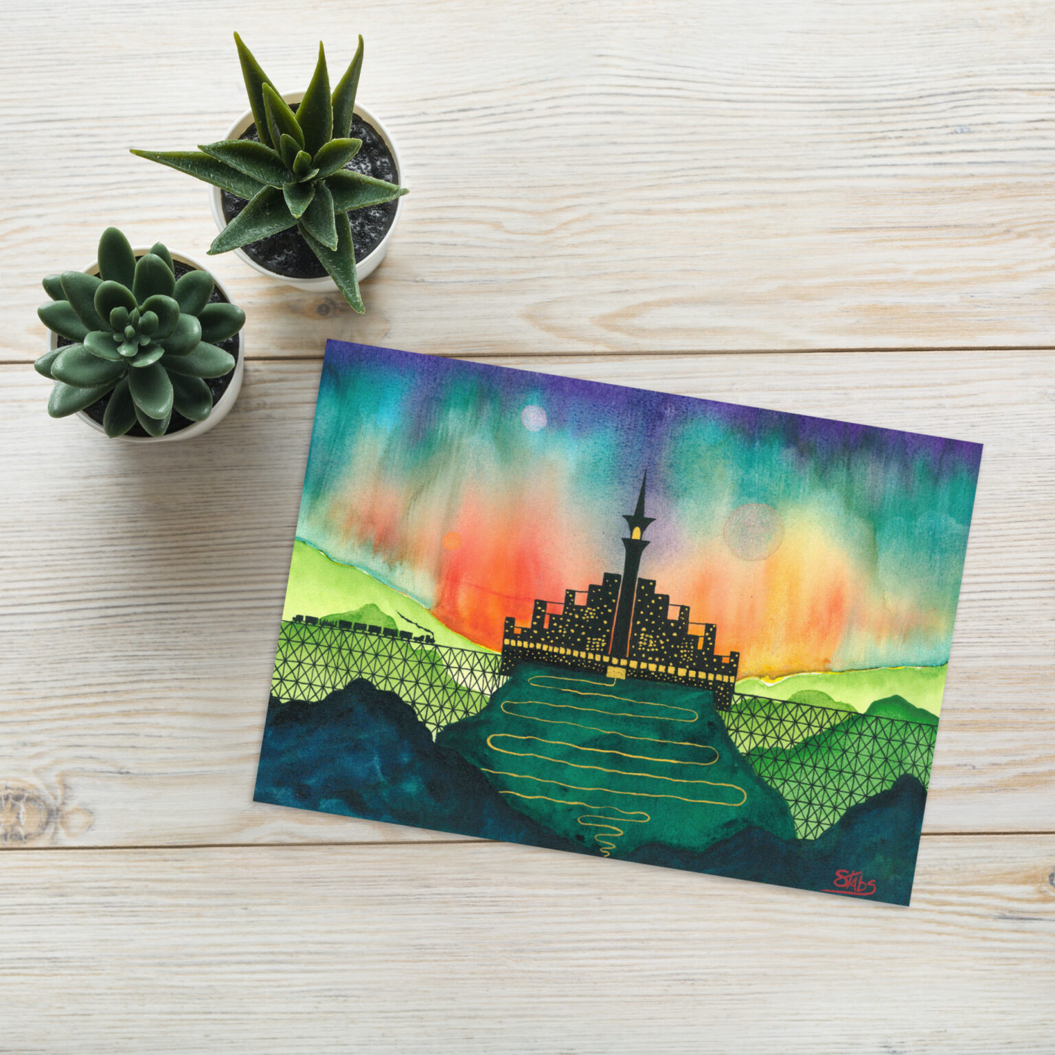 "Castle Peak Express" greeting card (blank)