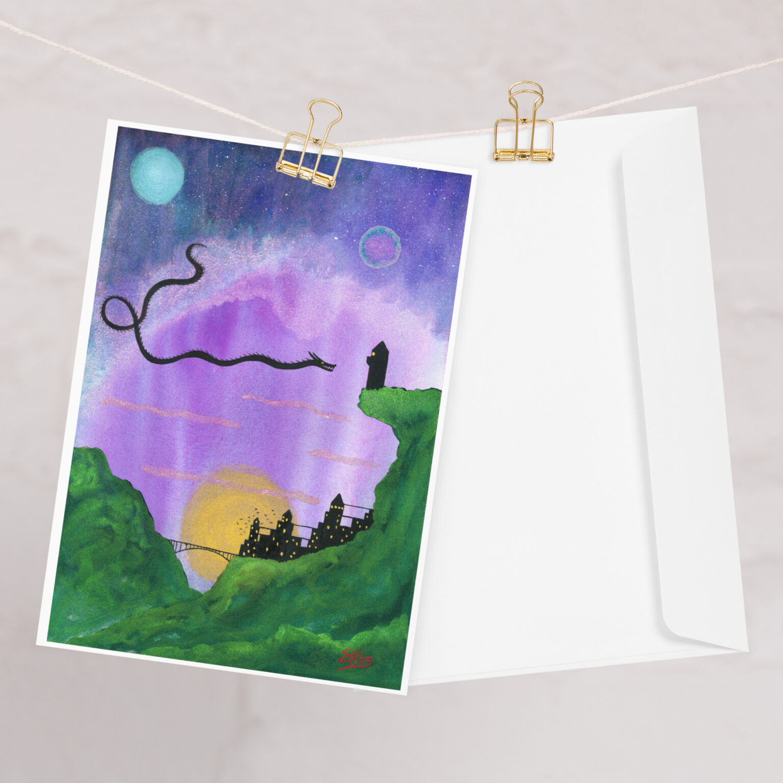 "Wyrm" greeting card (blank)