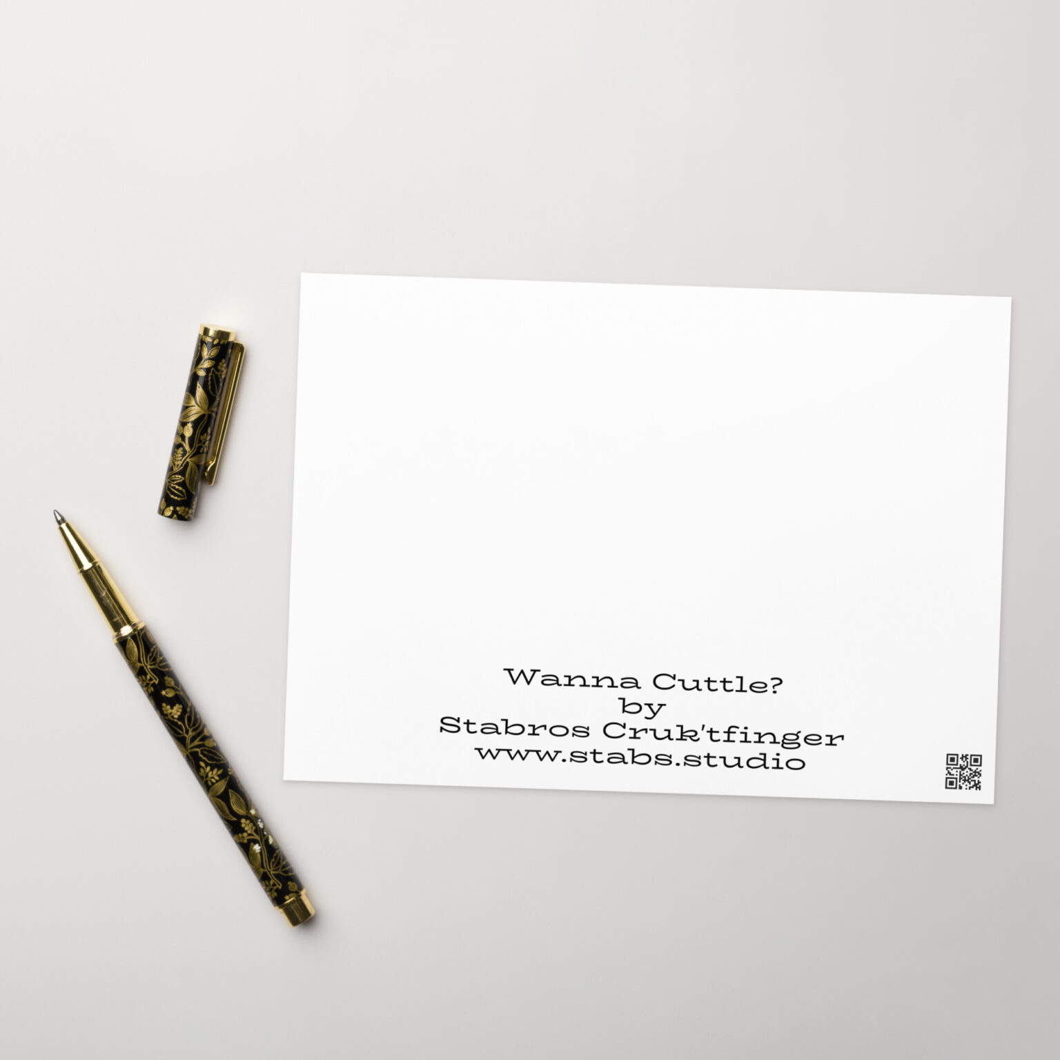 "Wanna Cuttle?" greeting card (blank) - Image 6