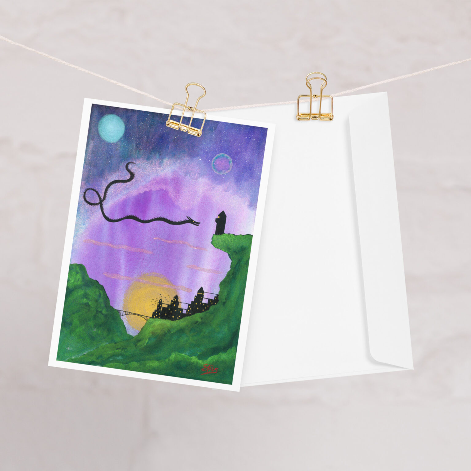 "Wyrm" greeting card (blank) - Image 3