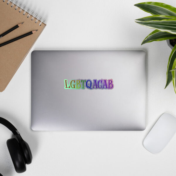 "LGBTQACAB" holographic sticker