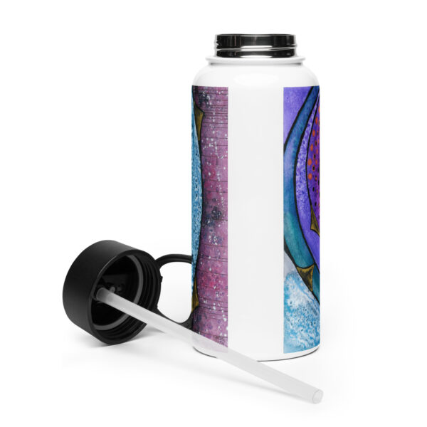 "Nebulish I: Caldwell 49" Stainless steel water bottle with a straw lid