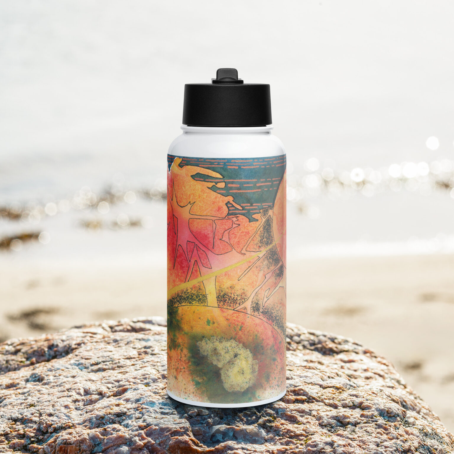 "Approach Vector" stainless steel water bottle with a straw lid