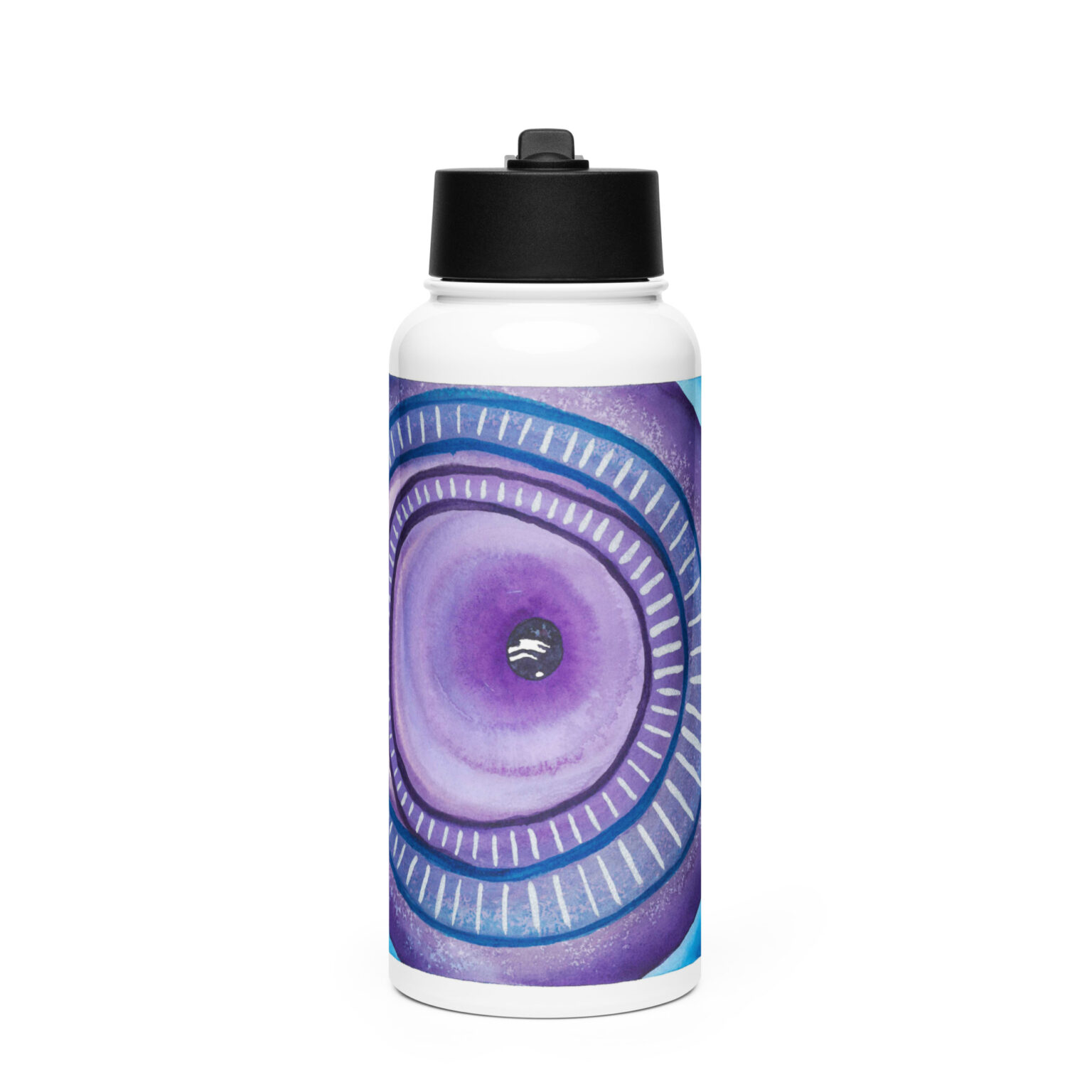 "Ceaseless Watcher" Stainless steel water bottle with a straw lid