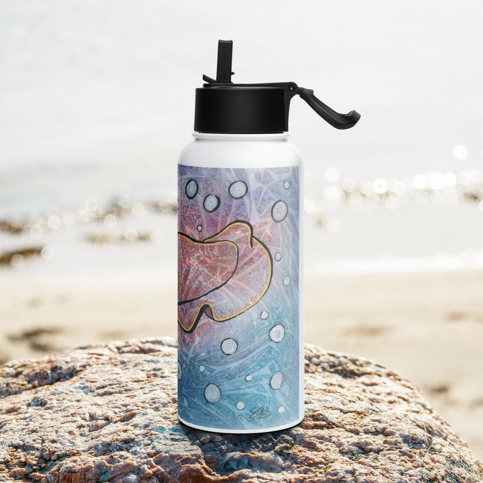"Wanna Cuttle?" stainless steel water bottle with a straw lid - Image 3