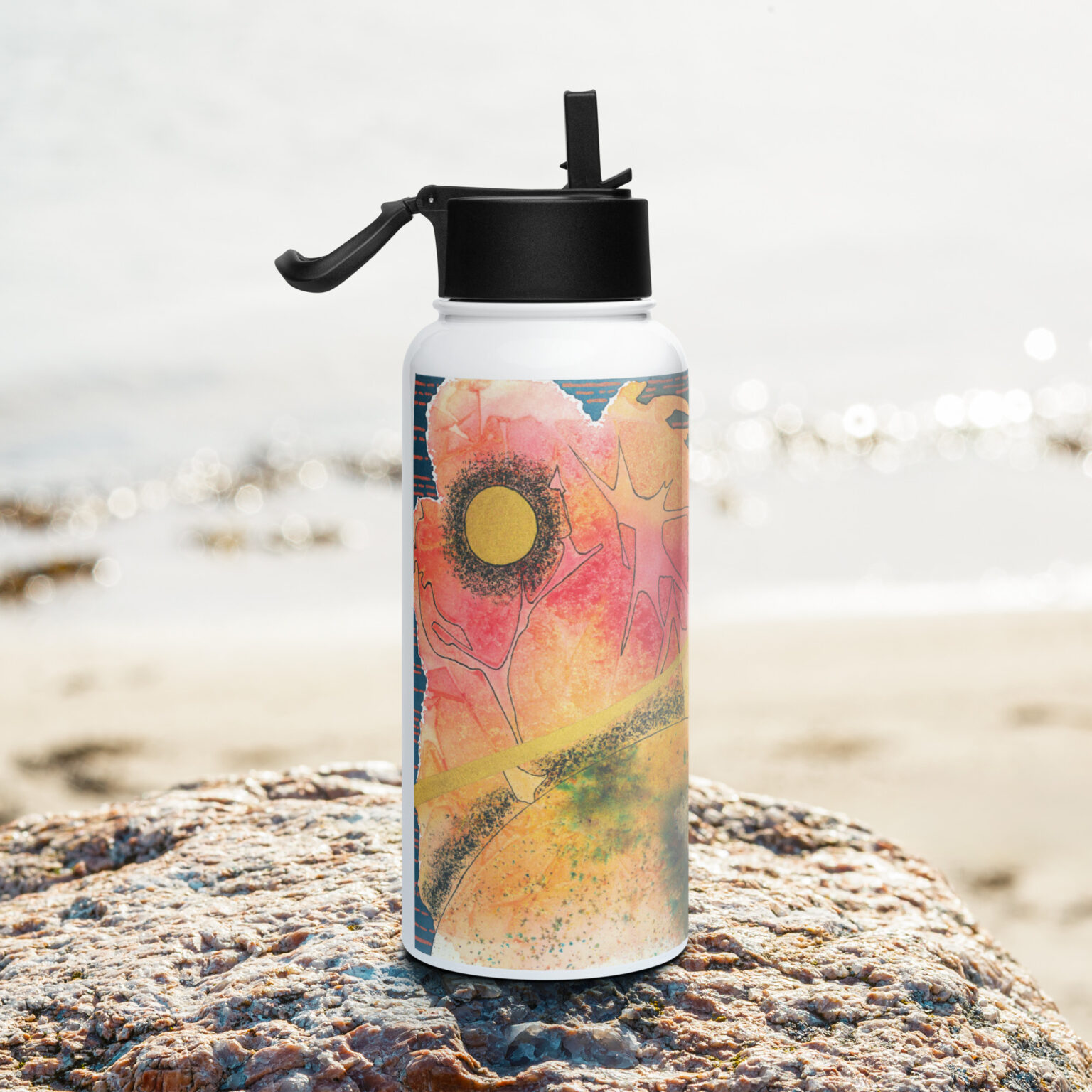 "Approach Vector" stainless steel water bottle with a straw lid - Image 2