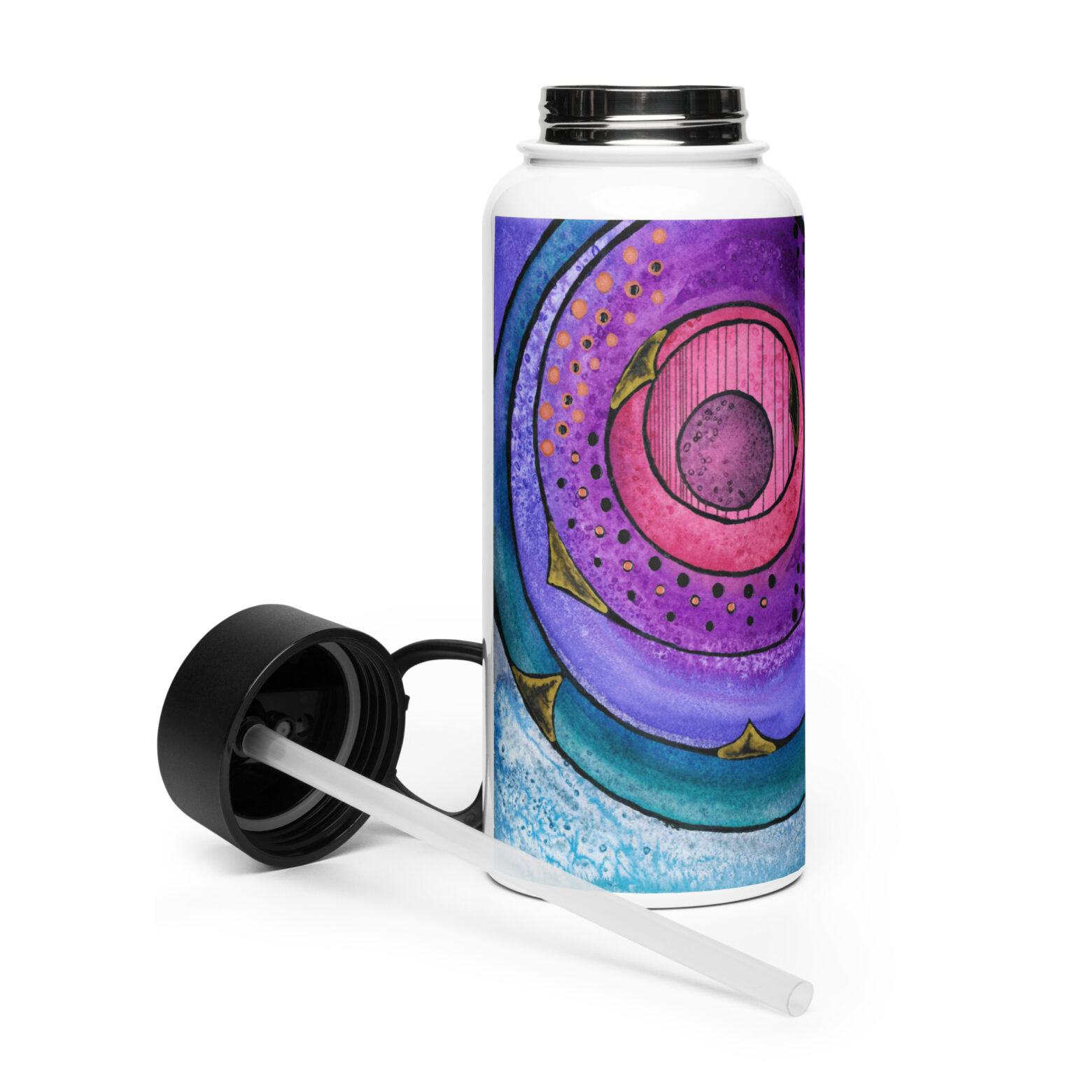 "Nebulish I: Caldwell 49" Stainless steel water bottle with a straw lid - Image 4