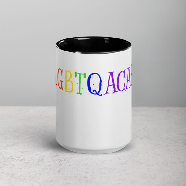 "LGBTQACAB" mug with color inside