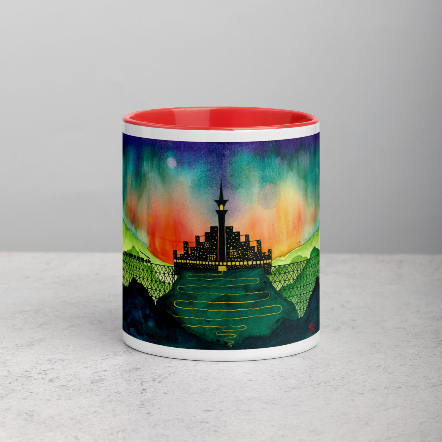 "Castle Peak Express" mug with color inside - Image 4