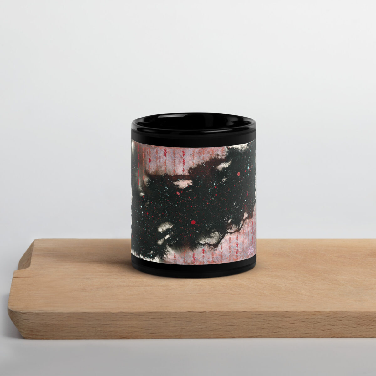 "Forward View" Black Glossy Mug