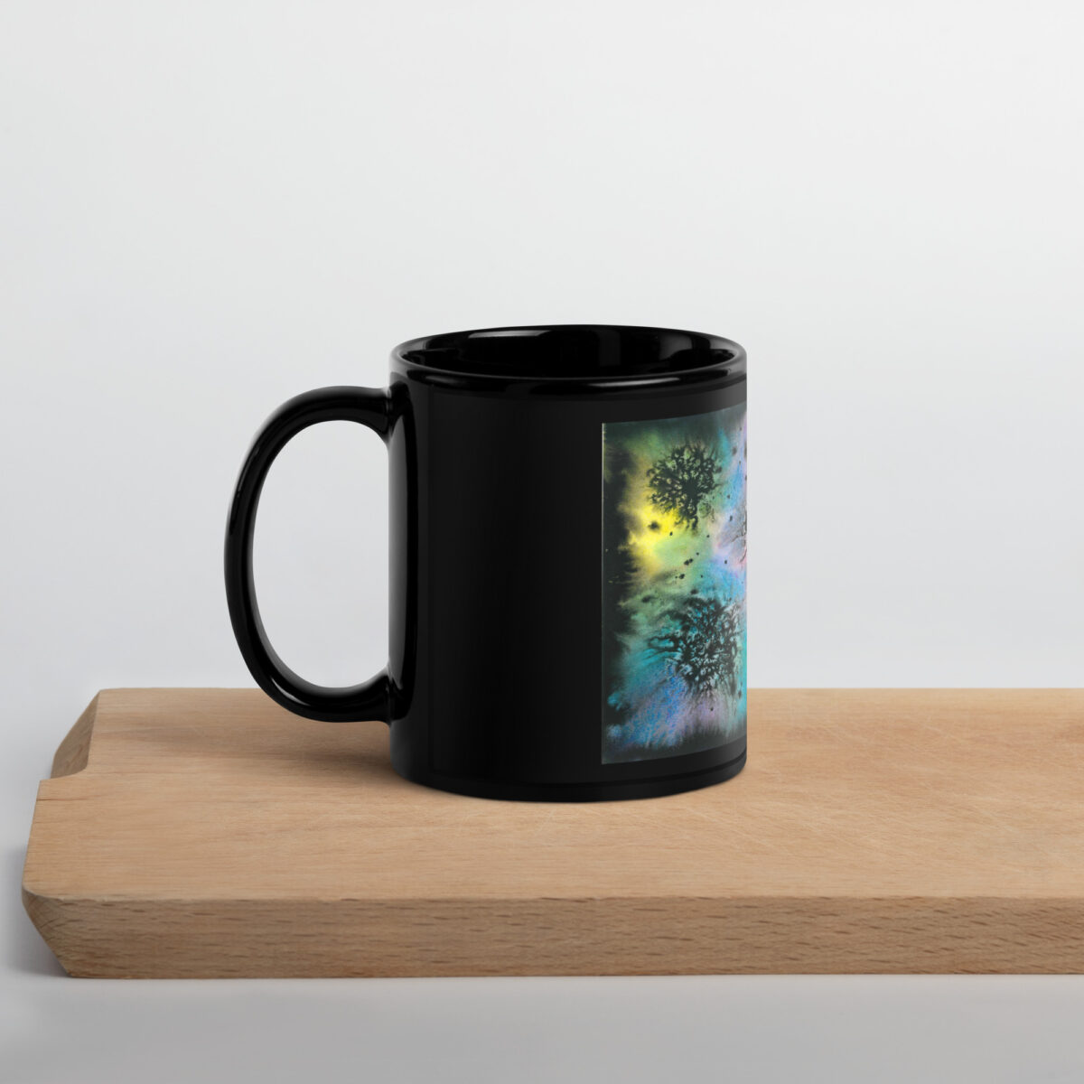"Unbearable Blemishes on the Brightness of Being" Black Glossy Mug - Image 2