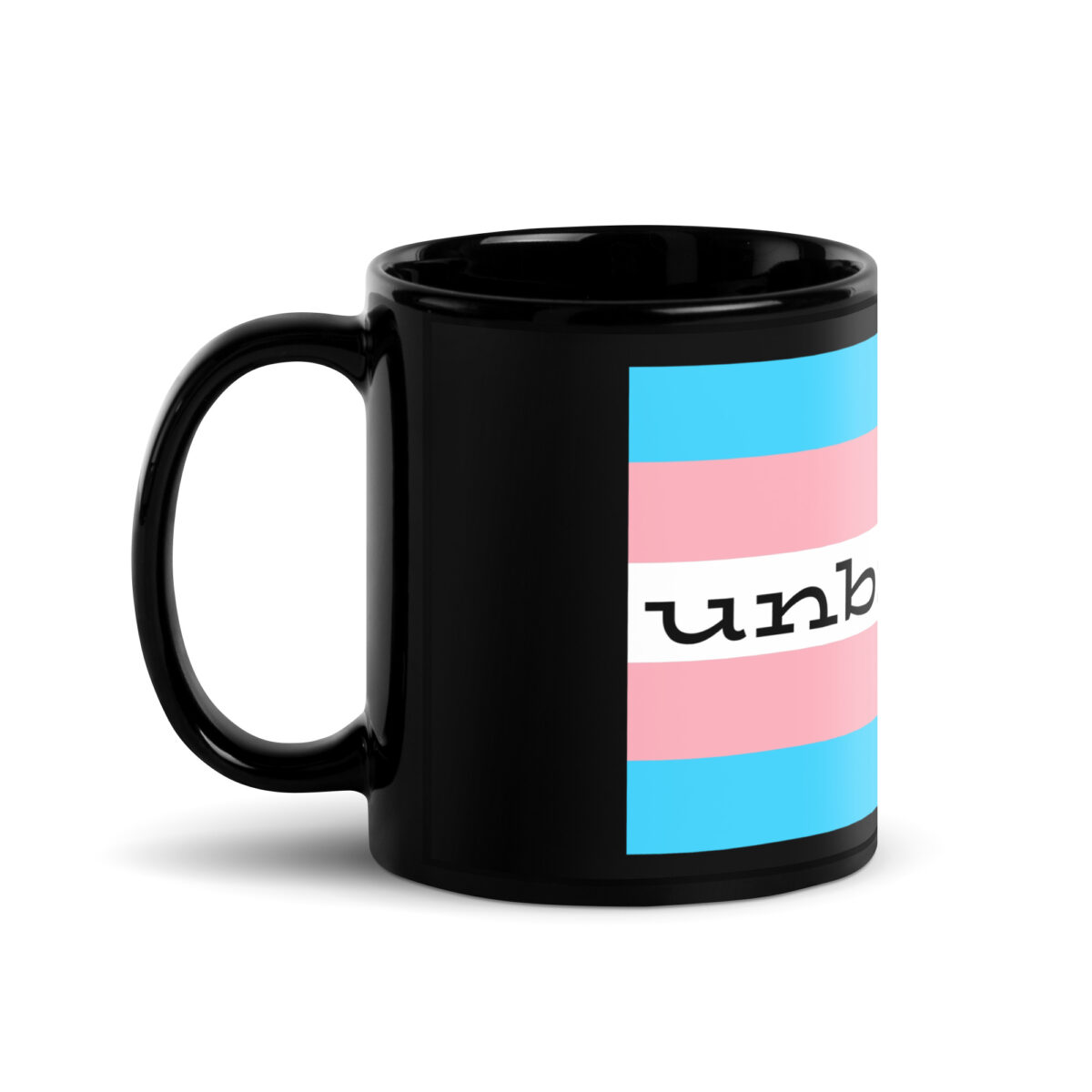 “unbroken” Black Glossy Mug - Image 2