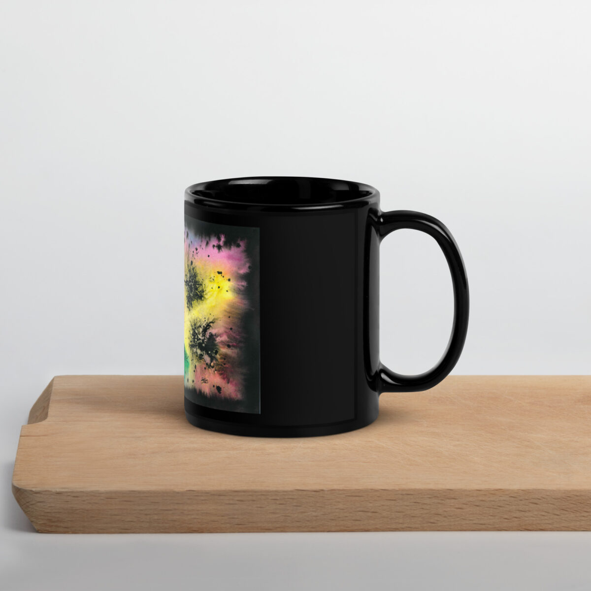 "Unbearable Blemishes on the Brightness of Being" Black Glossy Mug - Image 3
