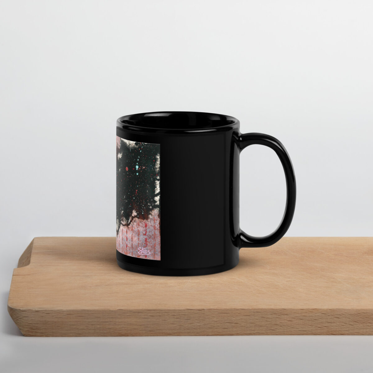 "Forward View" Black Glossy Mug - Image 3