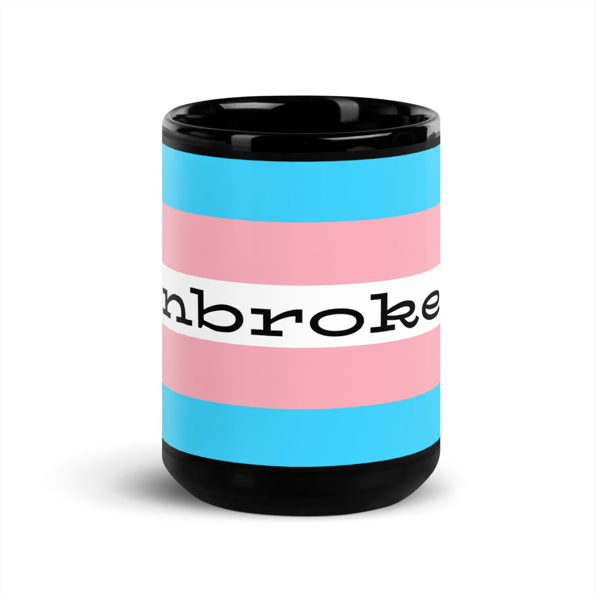“unbroken” Black Glossy Mug - Image 6