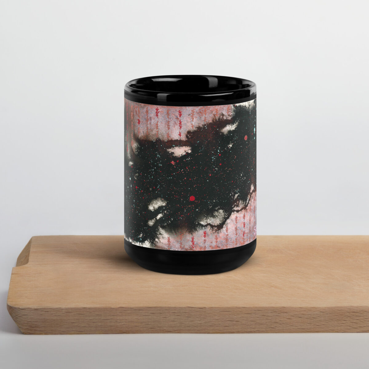 "Forward View" Black Glossy Mug - Image 4