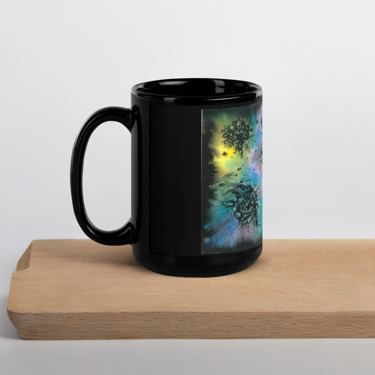 "Unbearable Blemishes on the Brightness of Being" Black Glossy Mug - Image 5