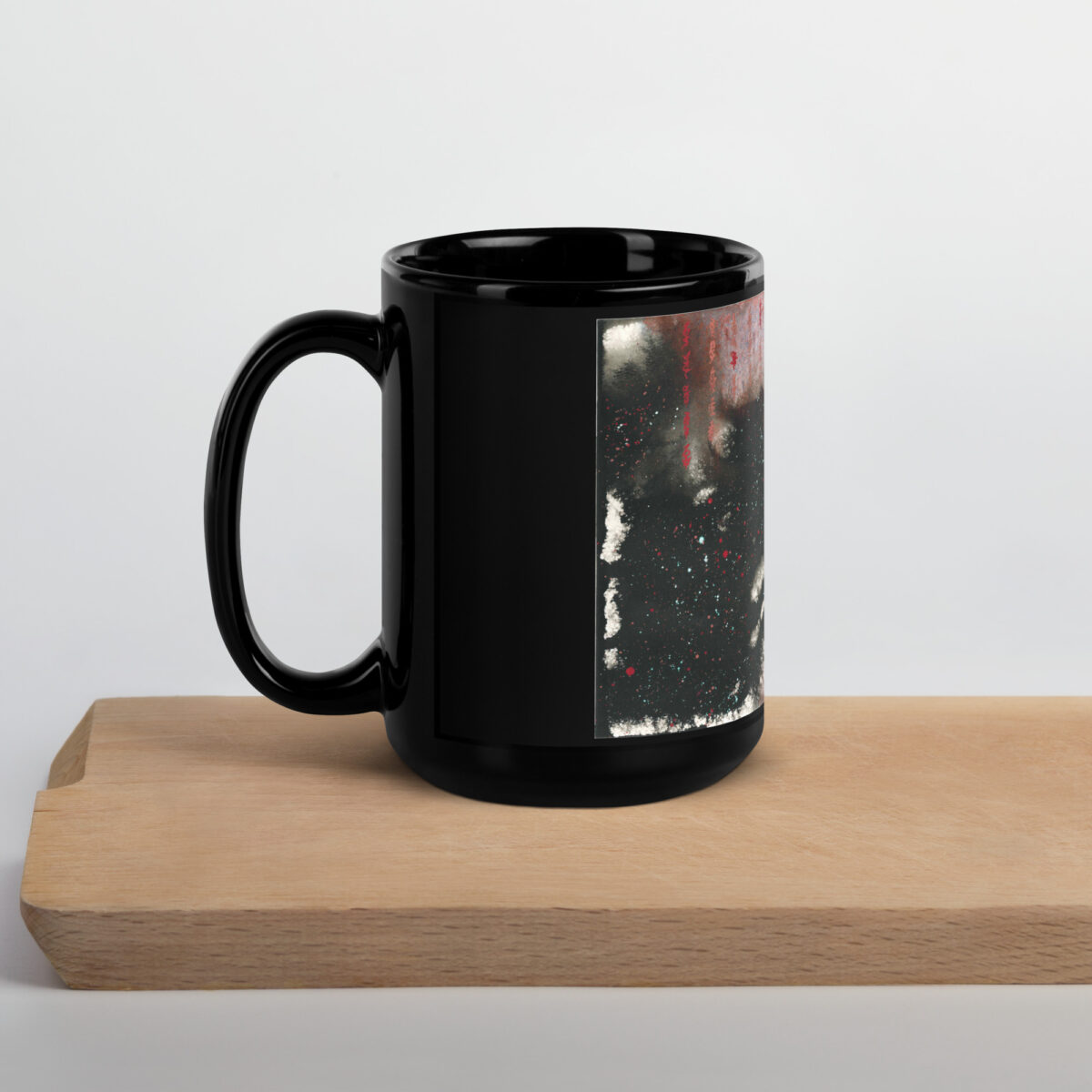 "Forward View" Black Glossy Mug - Image 5