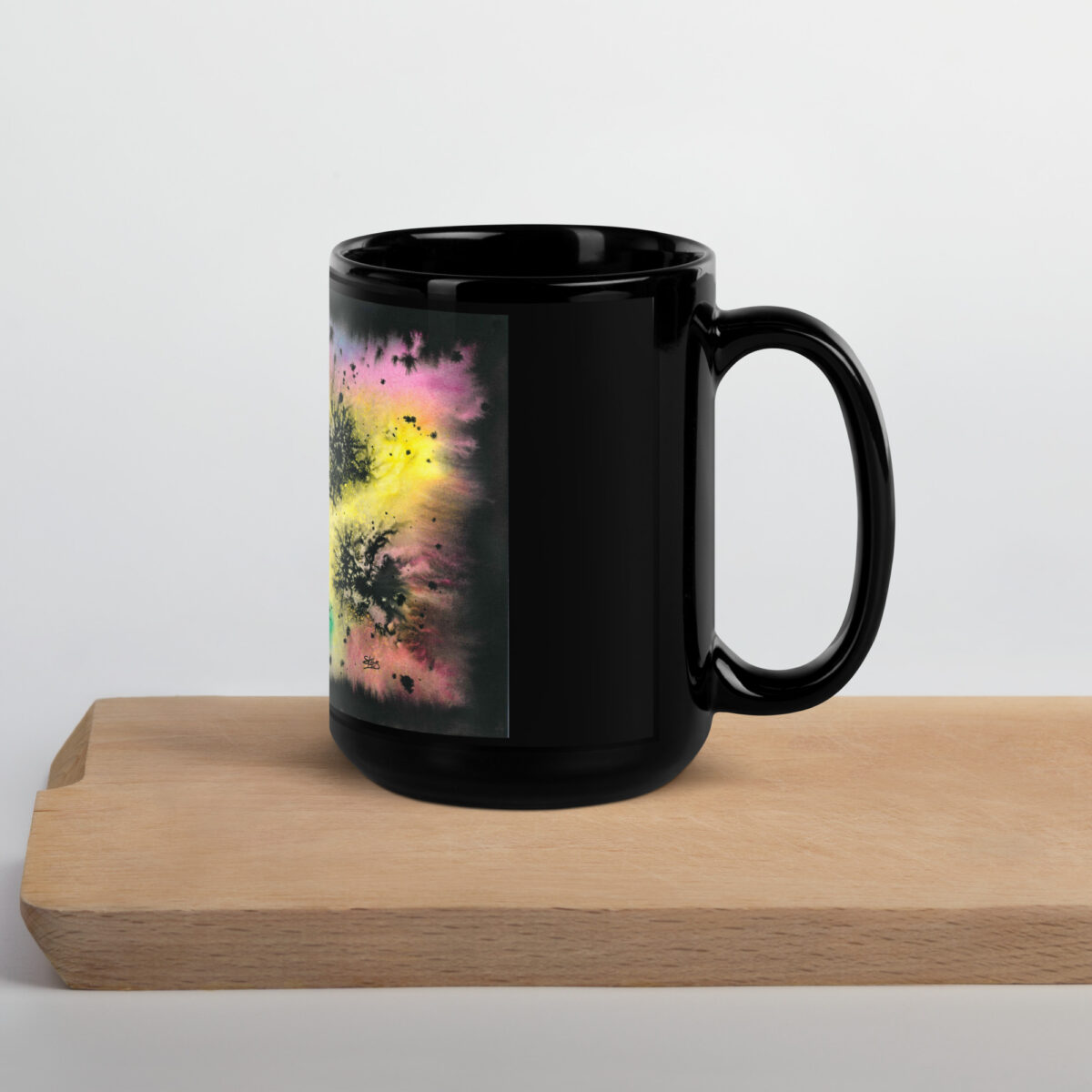 "Unbearable Blemishes on the Brightness of Being" Black Glossy Mug - Image 6