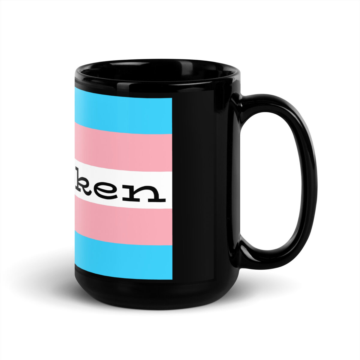 “unbroken” Black Glossy Mug - Image 5