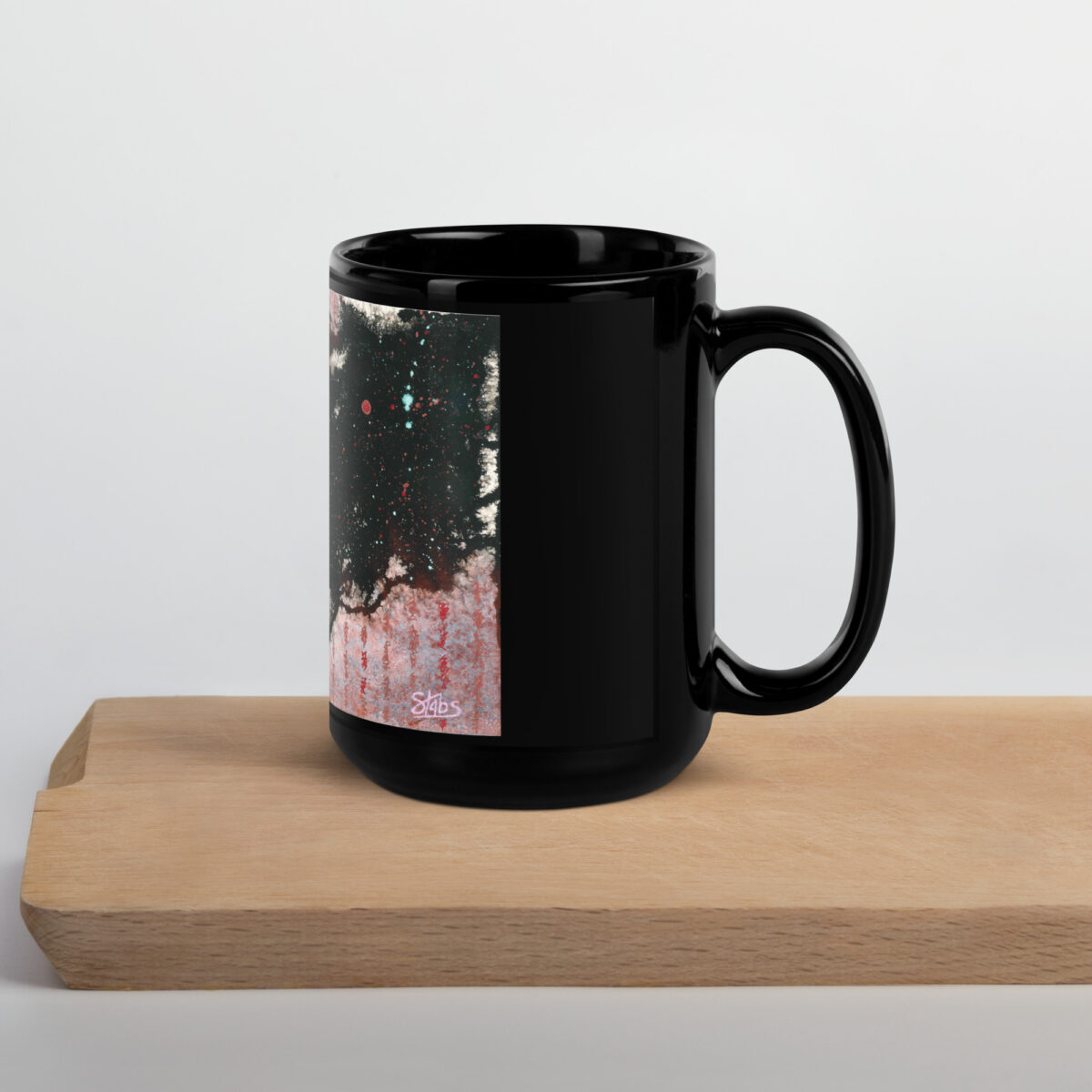 "Forward View" Black Glossy Mug - Image 6
