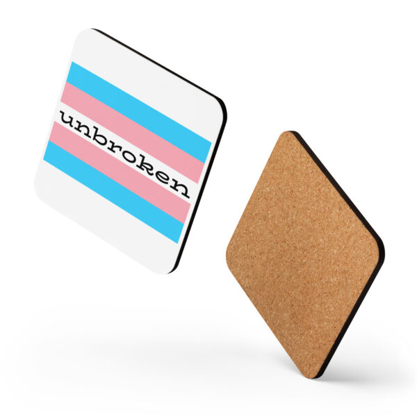 “unbroken”  Cork-back coaster (only one)