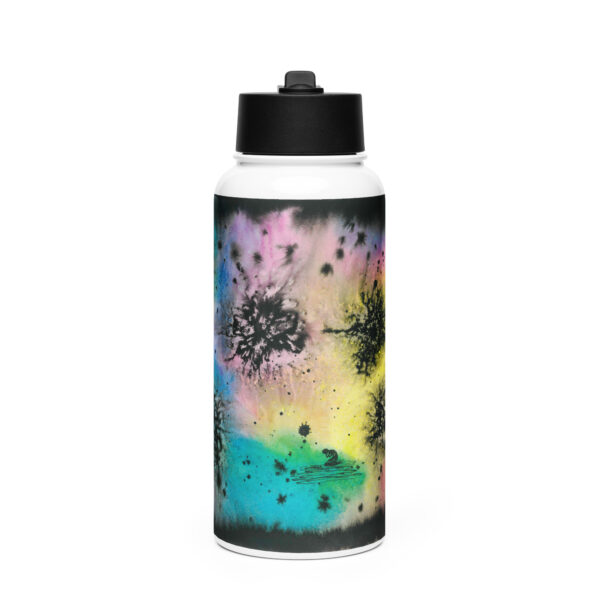 “Unbearable Blemishes on the Brightness of Being” Stainless steel water bottle with a straw lid