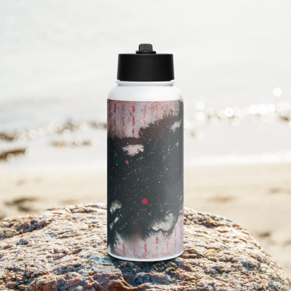 "Forward View" Stainless steel water bottle with a straw lid