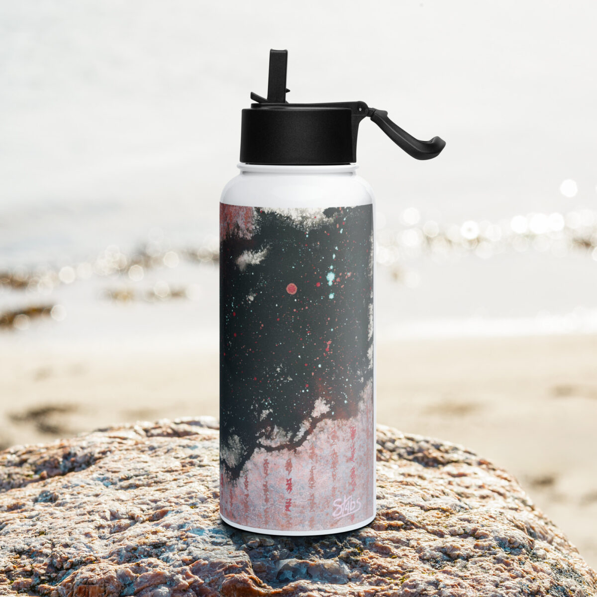 "Forward View" Stainless steel water bottle with a straw lid - Image 3