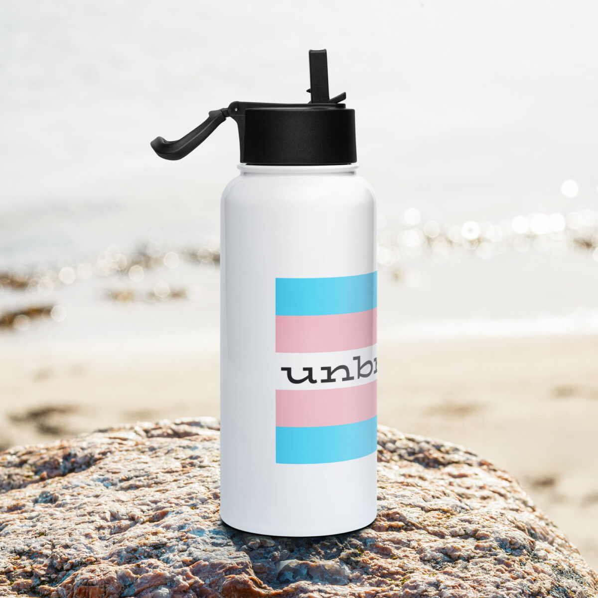 “unbroken” Stainless steel water bottle with a straw lid - Image 2