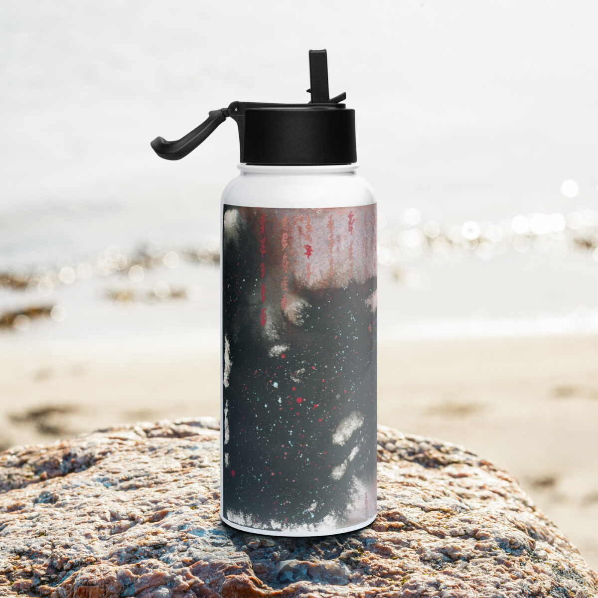 "Forward View" Stainless steel water bottle with a straw lid - Image 2