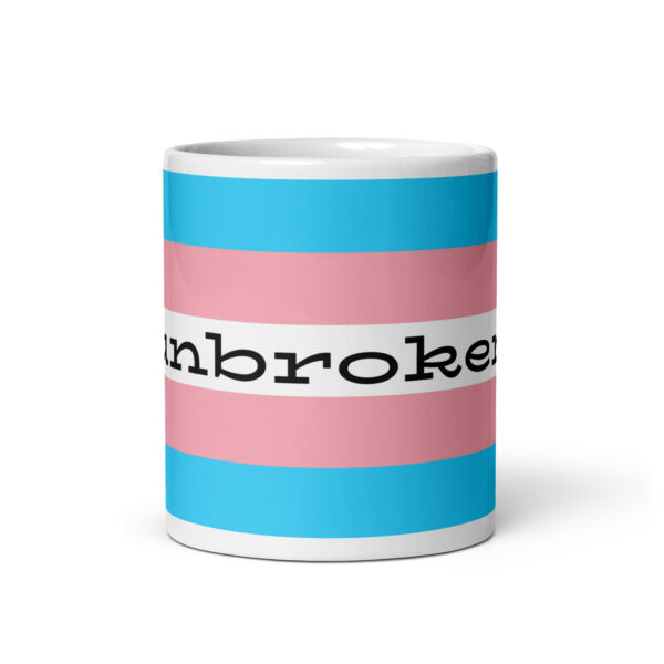 "unbroken" White glossy mug